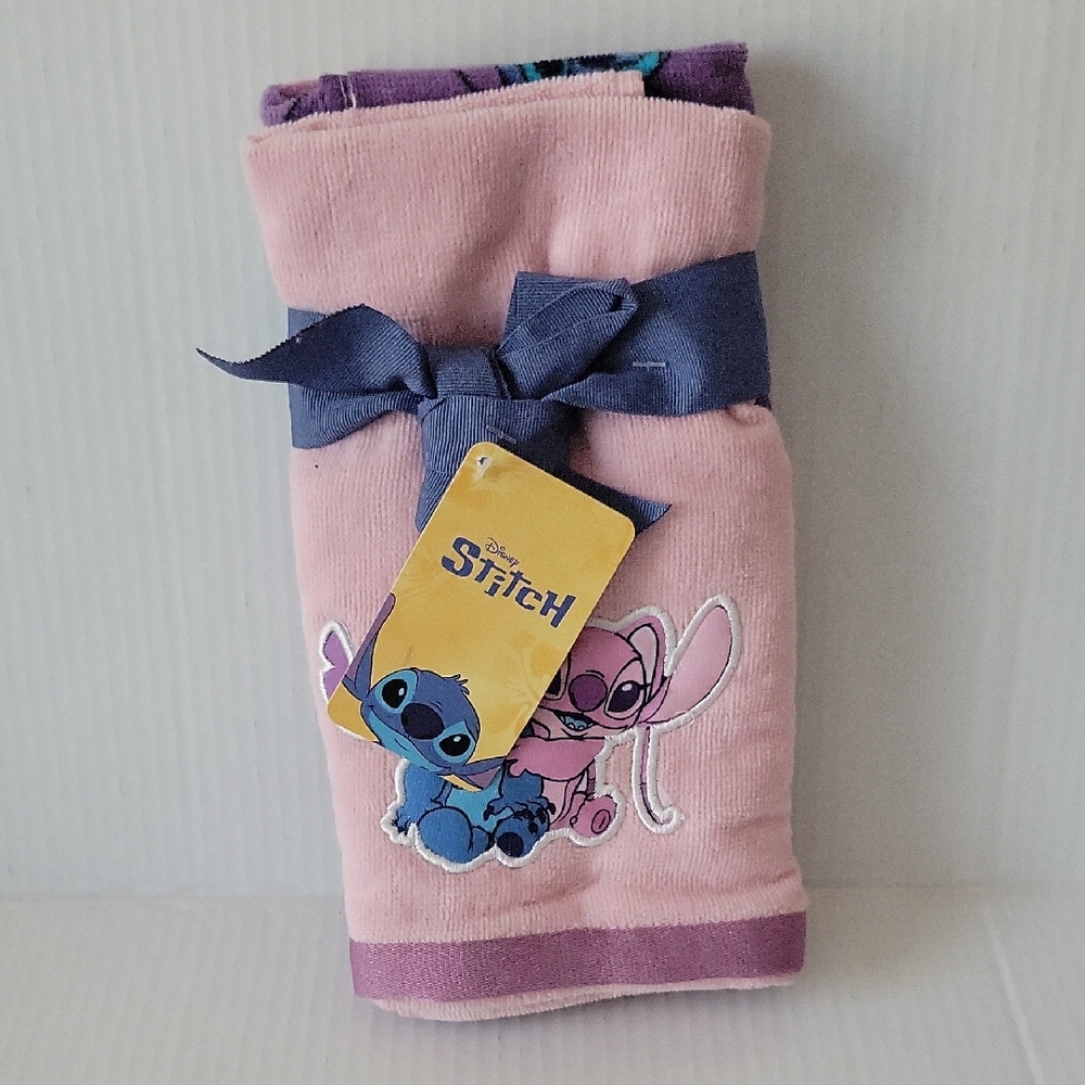 Disney Stitch Pink and Purple Hand Towels, 2 Pack